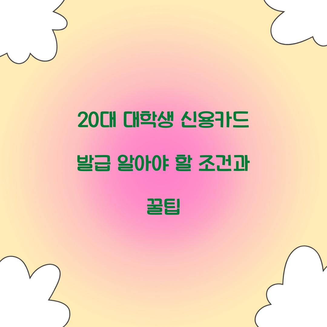20대 대학생 신용카드 발급