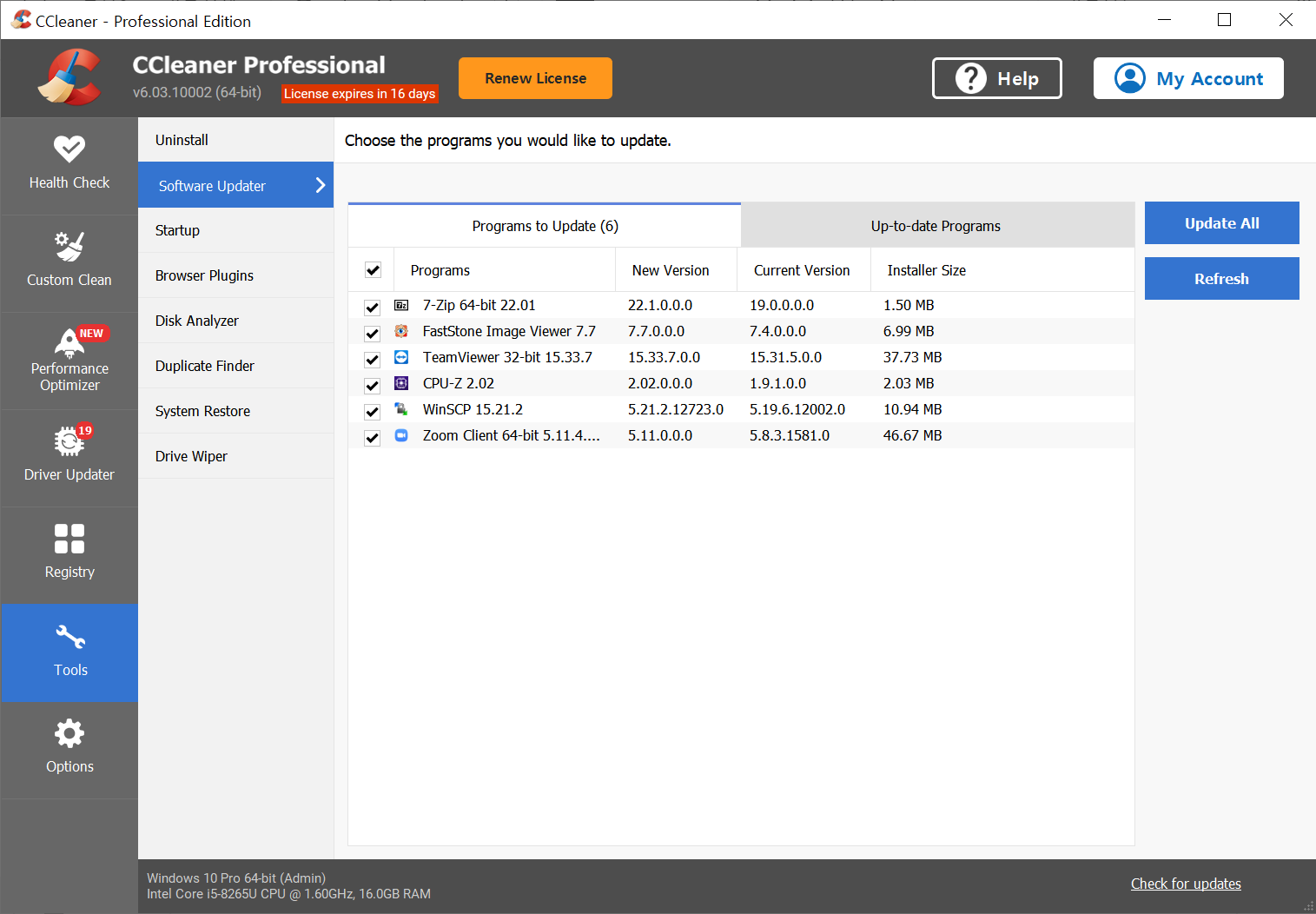 컴퓨터 정리 프로그램 CCleaner Professional