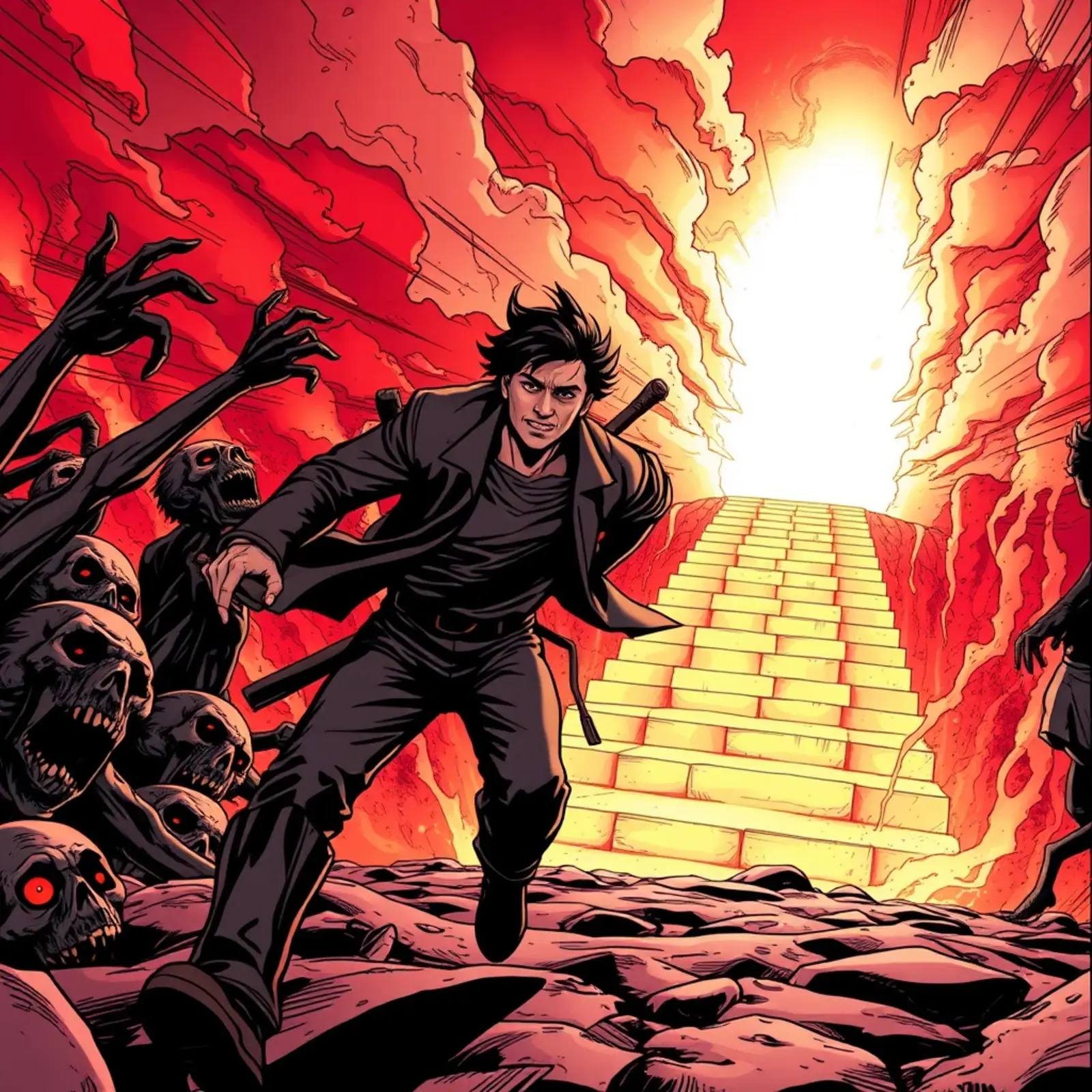 Man escaping from hell