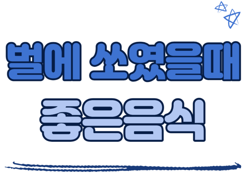 벌에 쏘였을때 좋은 음식