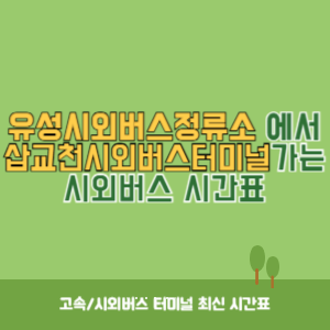 유성시외버스정류소에서 삽교천시외버스터미널 가는 시외버스 시간표 최신정보