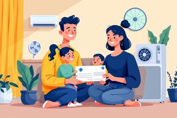 에너지 바우처 혜택받고 좋아하는 가족