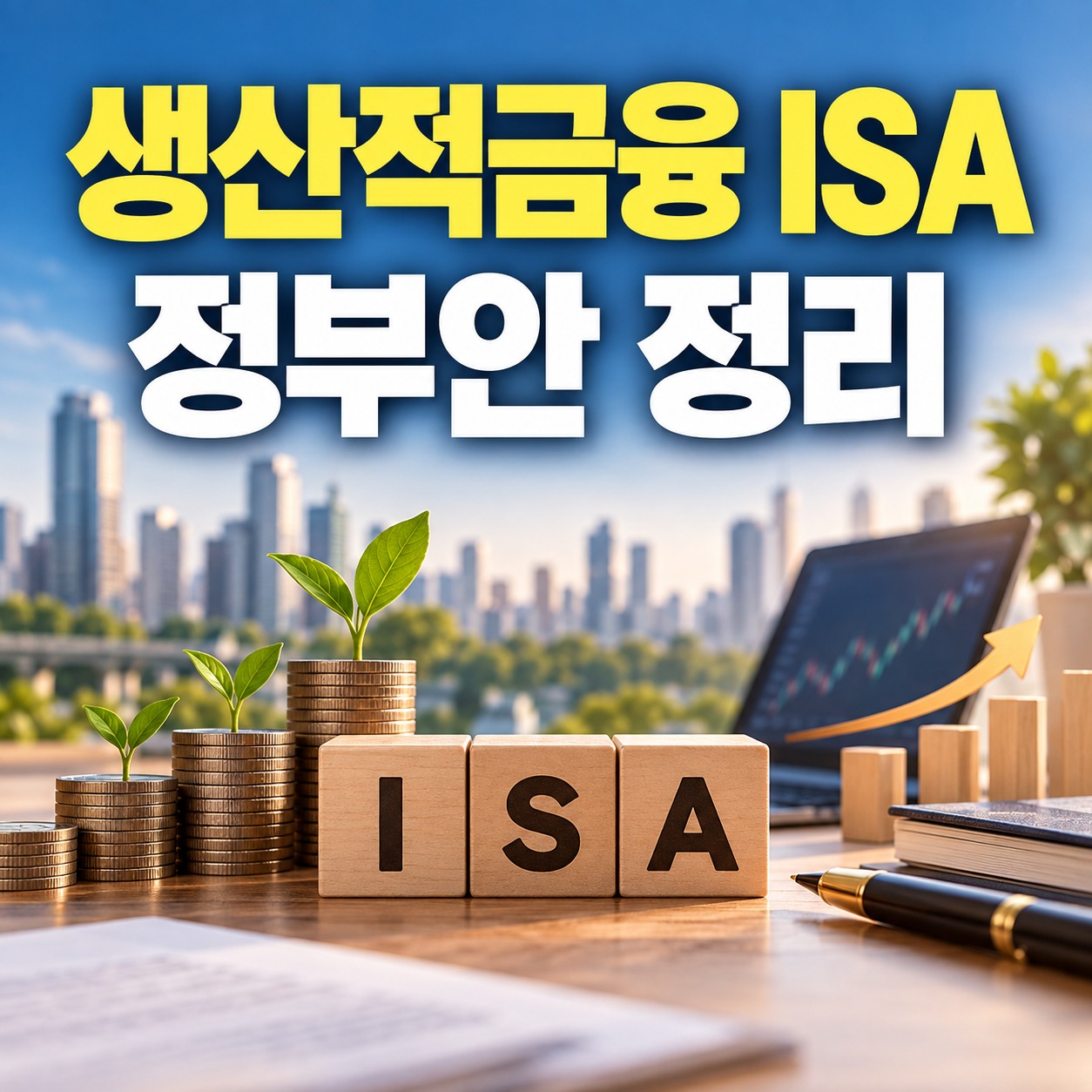 국내 투자와 절세계좌 개념을 함께 표현한 생산적금융 ISA 대표 이미지