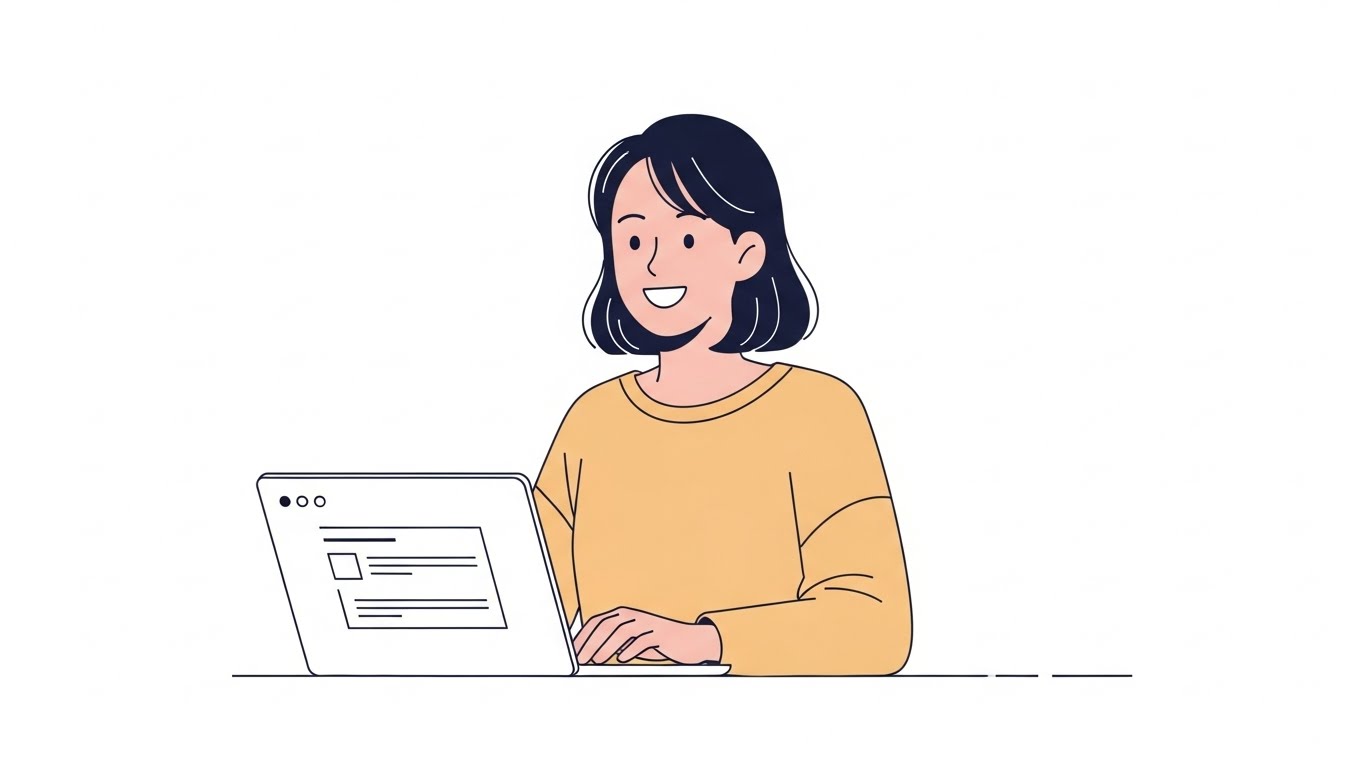 스티커를 정리하는 여성의 모습, 손부업알바는 꼼꼼함이 필요합니다.