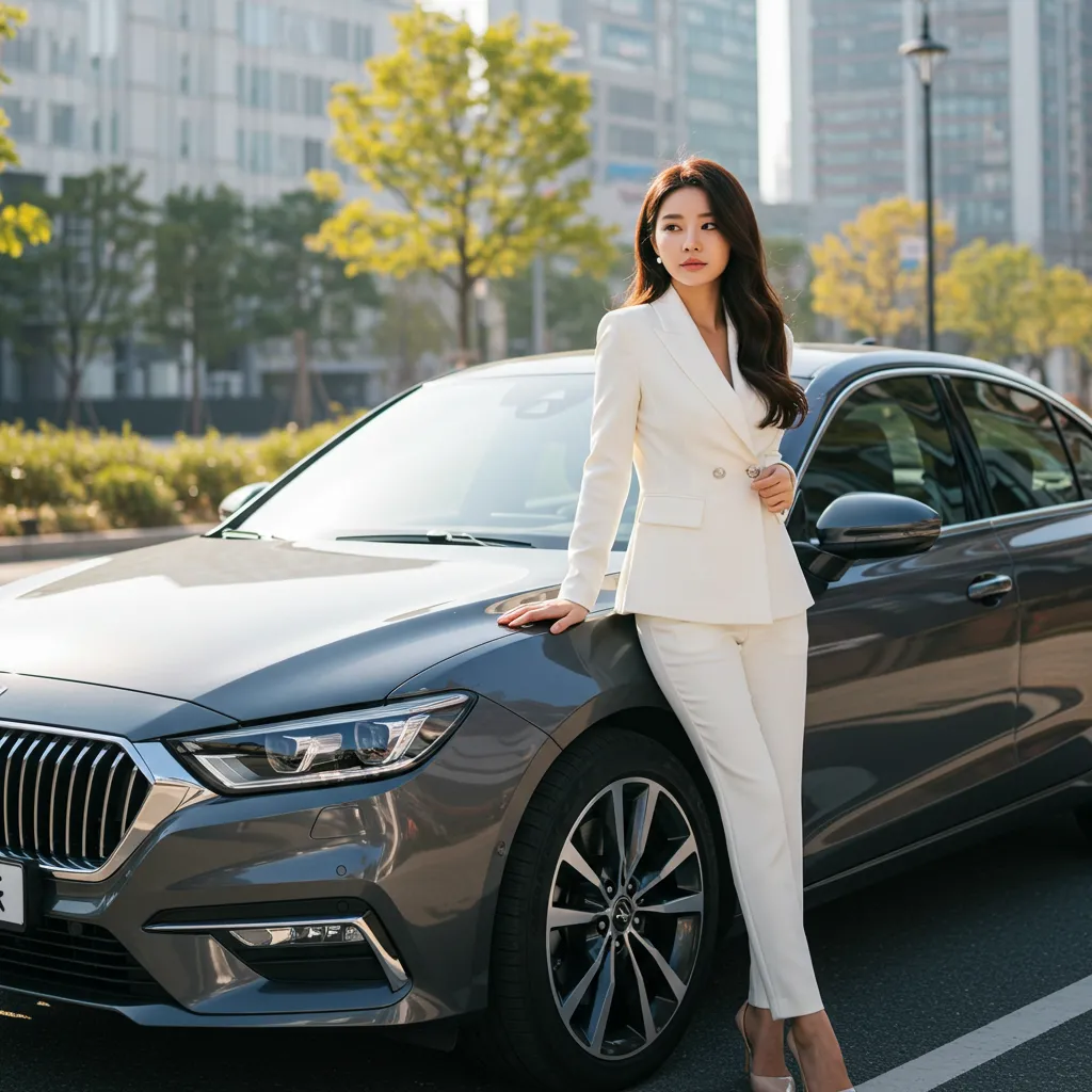 BMW_장기렌트카_젊은 여성