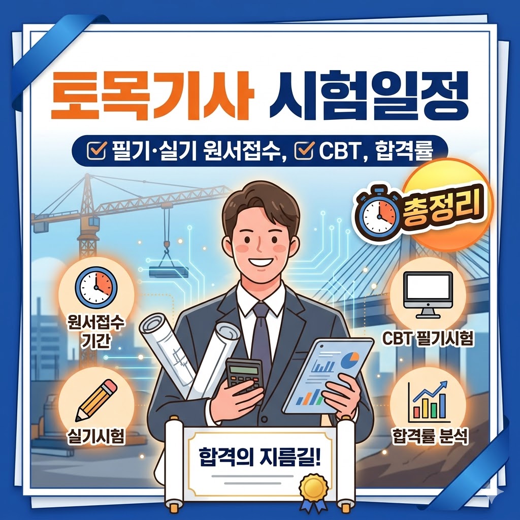 토목기사 시험일정｜필기&middot;실기 원서접수부터 합격률&middot;CBT까지 총정리