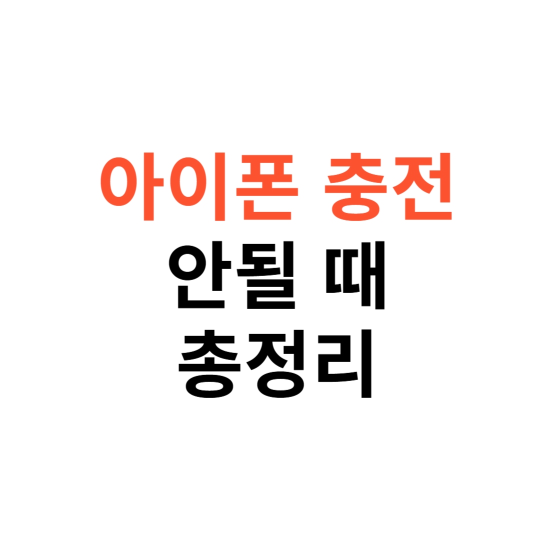 아이폰 충전 안 될 때