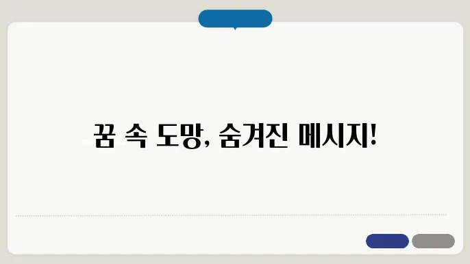 도망가는 꿈해몽