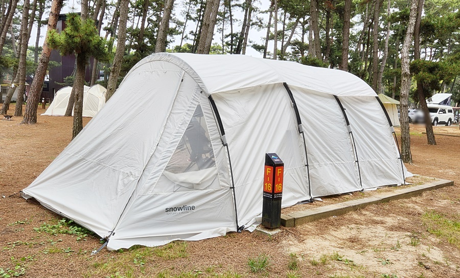 미루네 텐트를 친 사이트 모습