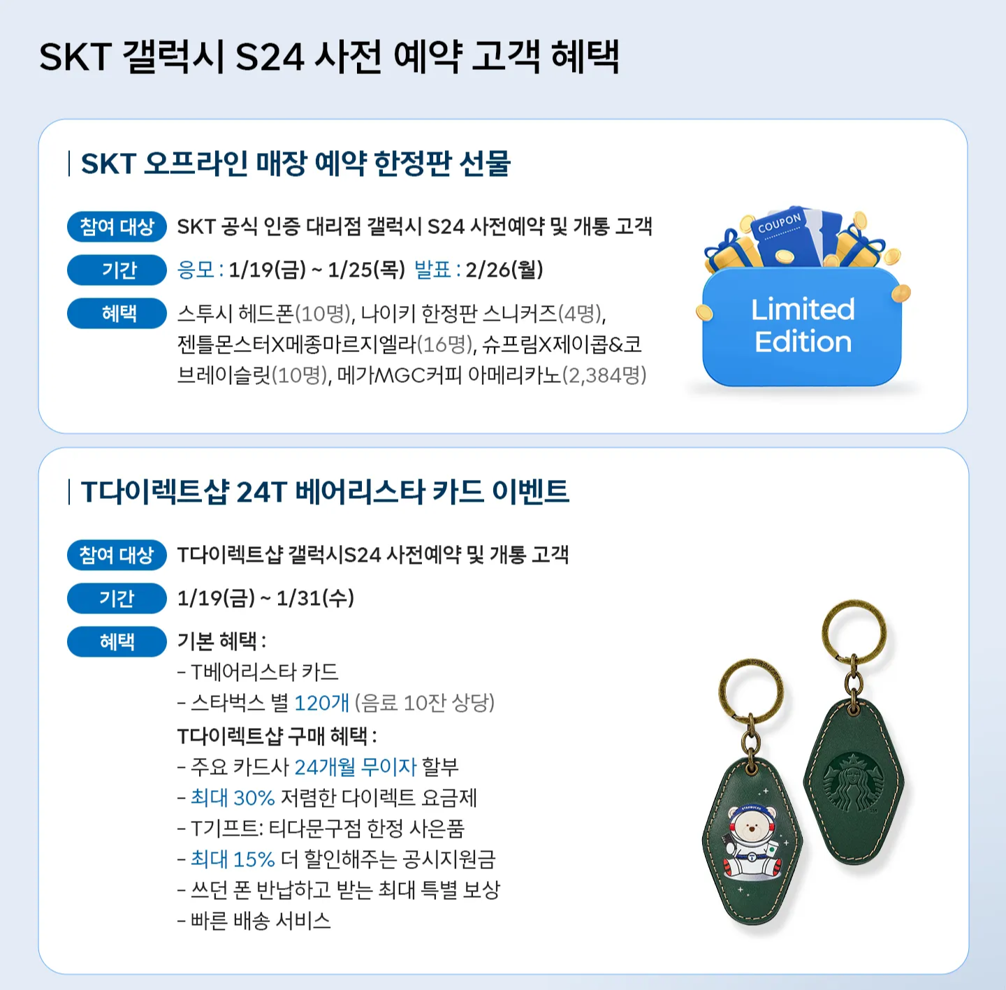 SK텔레콤 갤럭시 S24 구매혜택 및 사전 예약 이벤트 안내