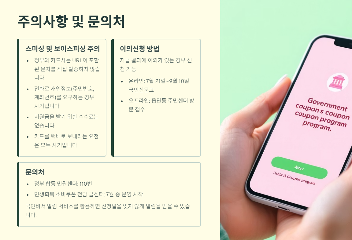 주의사항 및 문의처