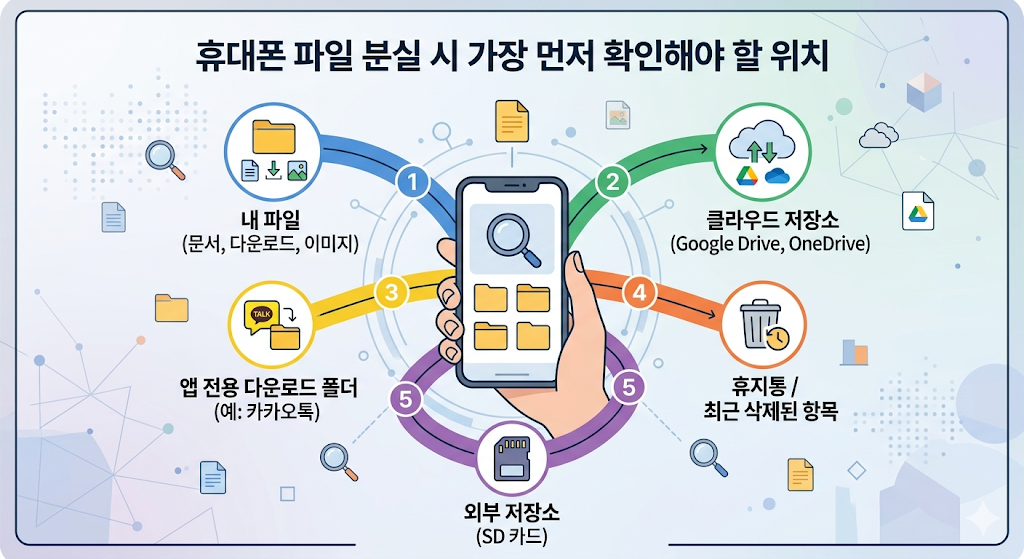 휴대폰에서 파일을 찾지 못할 때 가장 먼저 확인해야 할 위치 정리