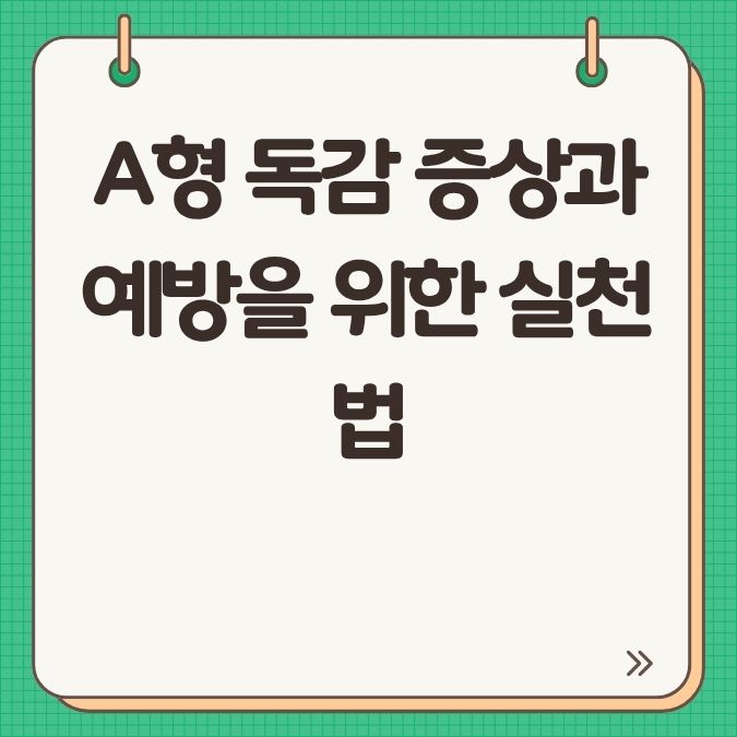 A형 독감 증상과 예방을 위한 실천법