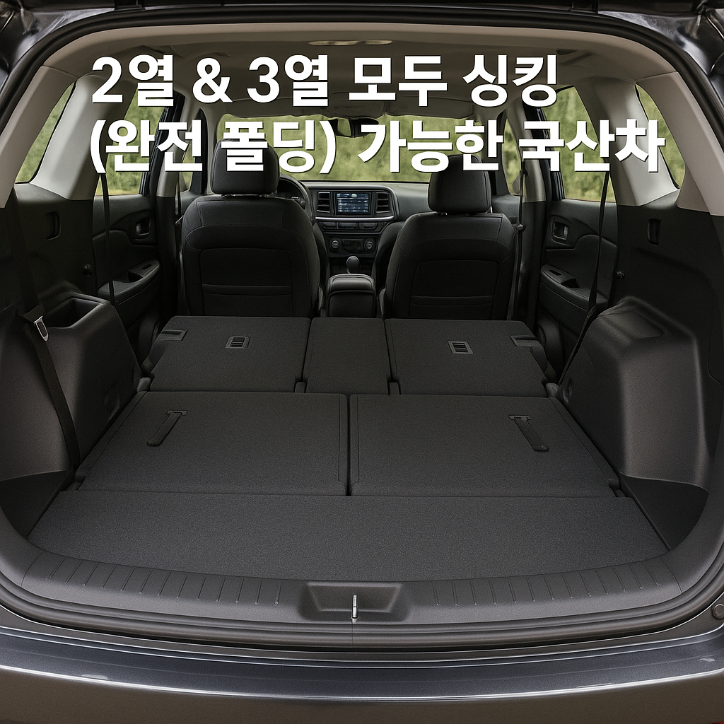 2열 &amp; 3열 모두 싱킹(완전 폴딩) 가능한 국산차 사진