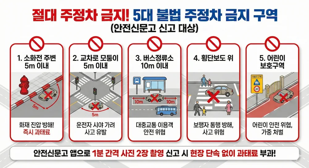 명절에도 단속 가능한 주정차 절대 금지 구역 5가지