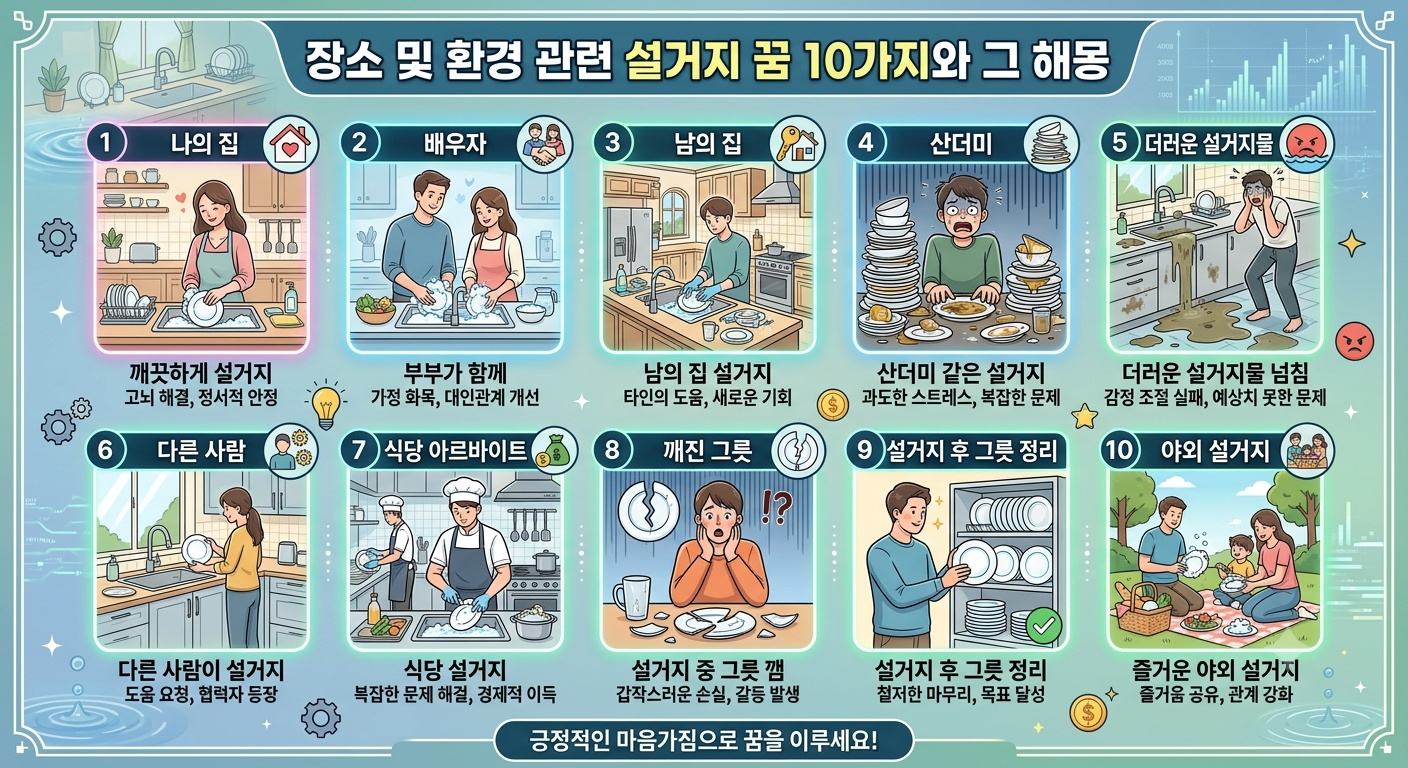 장소 및 환경 관련 설거지 꿈
