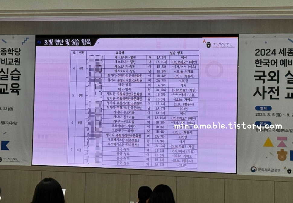 세종학당예비교원국외실습