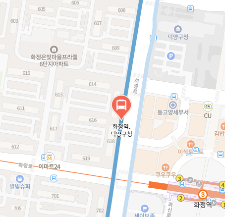 화정역.덕양구청에서 인천공항 리무진 공항버스(7400번) 지도 위치