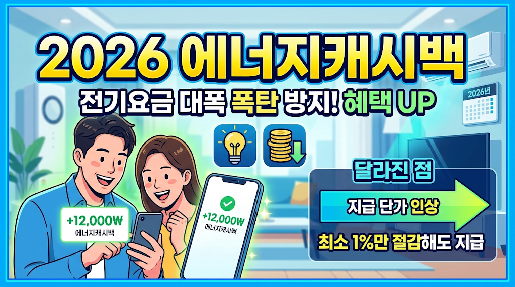 2026 에너지 캐시백 전기요금 자동할인