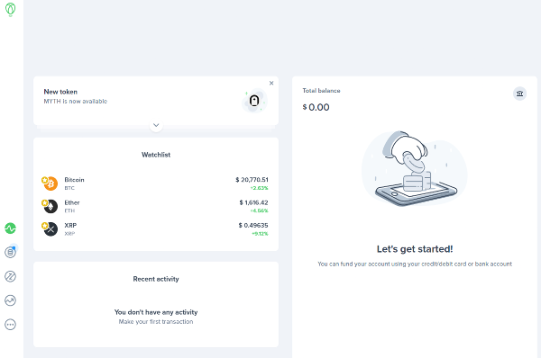 업홀드 지갑 메인 페이지