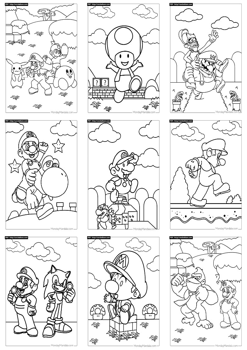 슈퍼마리오 색칠공부 무료도안