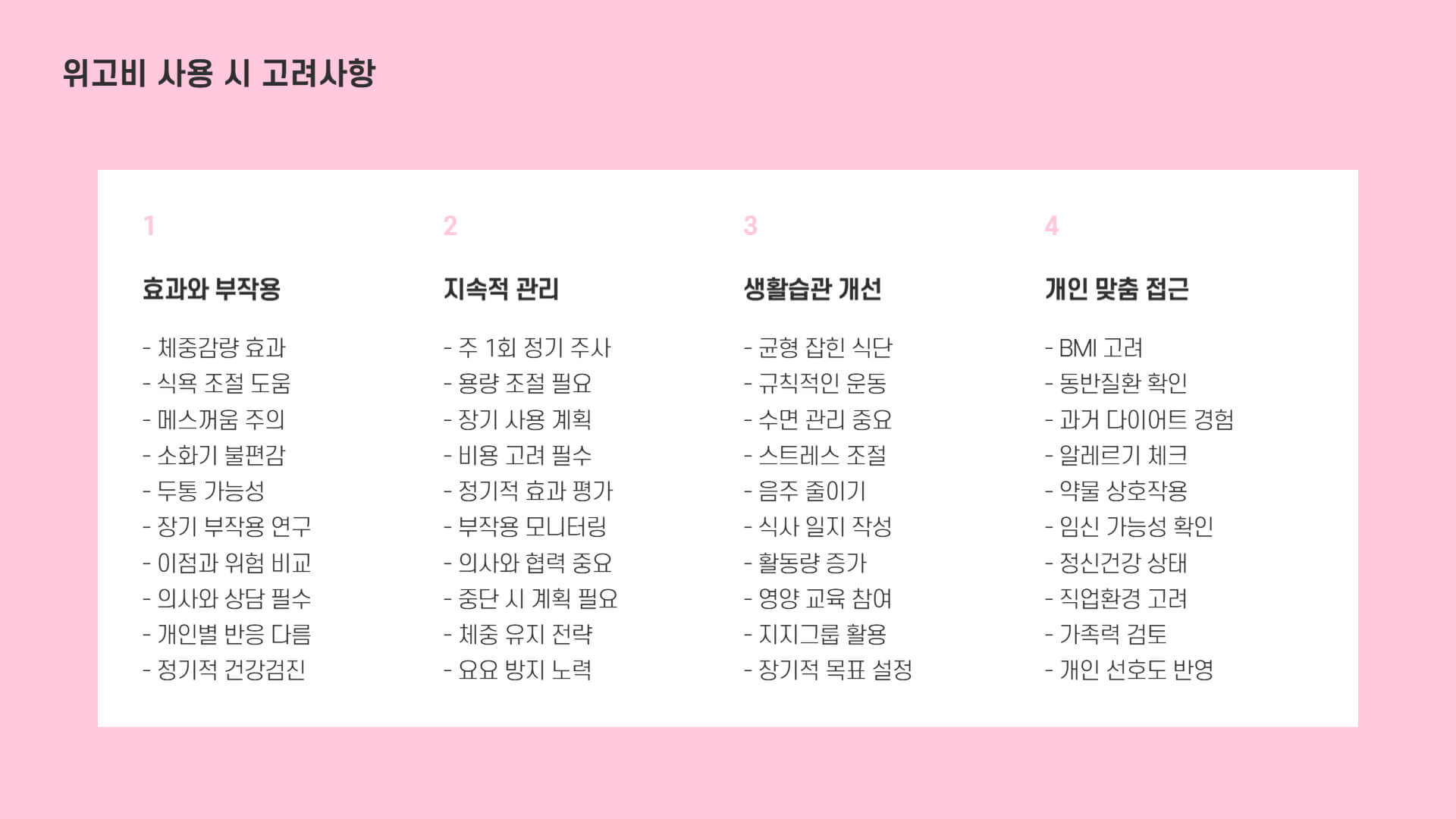 위고비 효능, 사용법, 부작용, 비용