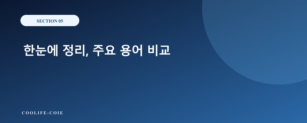 한눈에 정리, 주요 용어 비교