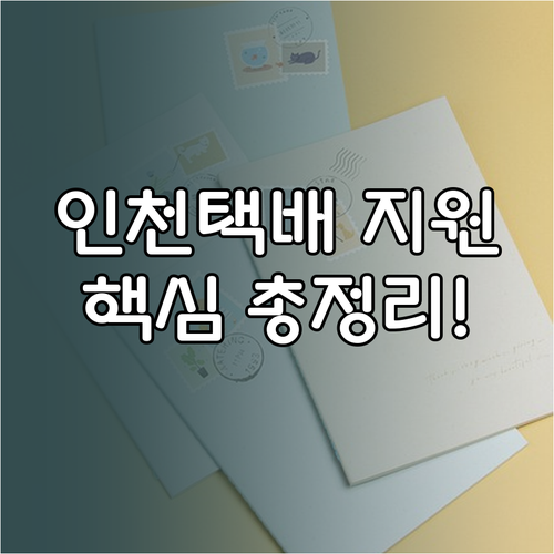 인천광역시 소상공인 우체국택배 지원사..