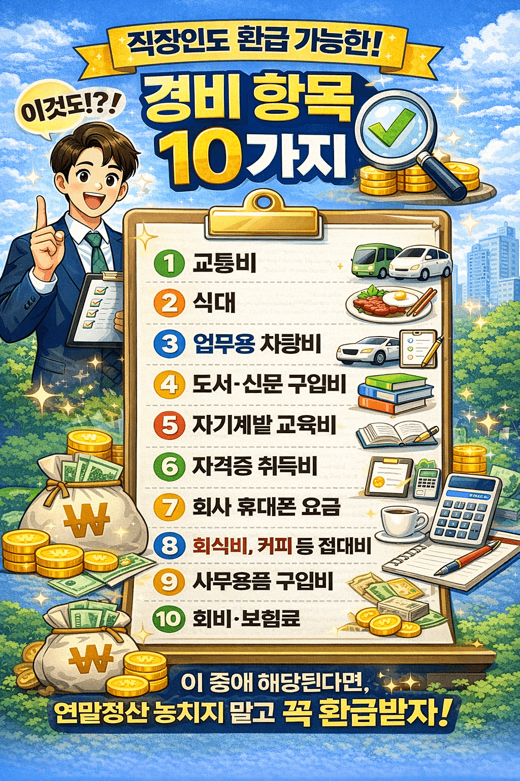 직장인도 환급 가능한 경비 항목 10가지
