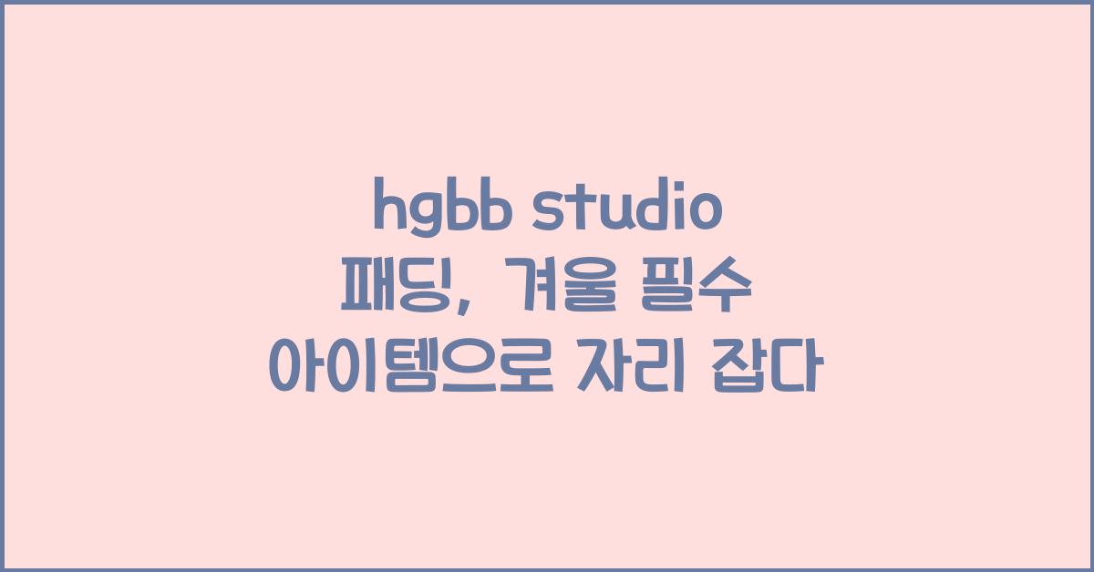 hgbb studio 패딩