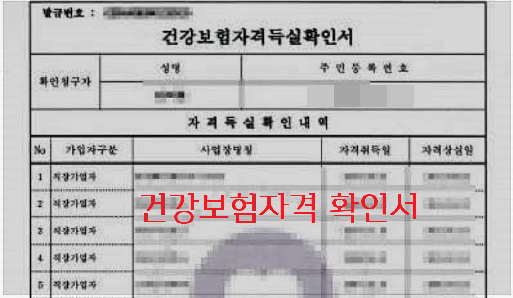 건강보험자격확인서