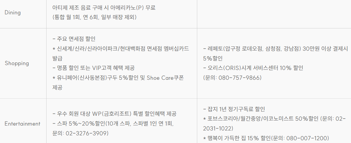 아멕스 플래티넘 혜택02