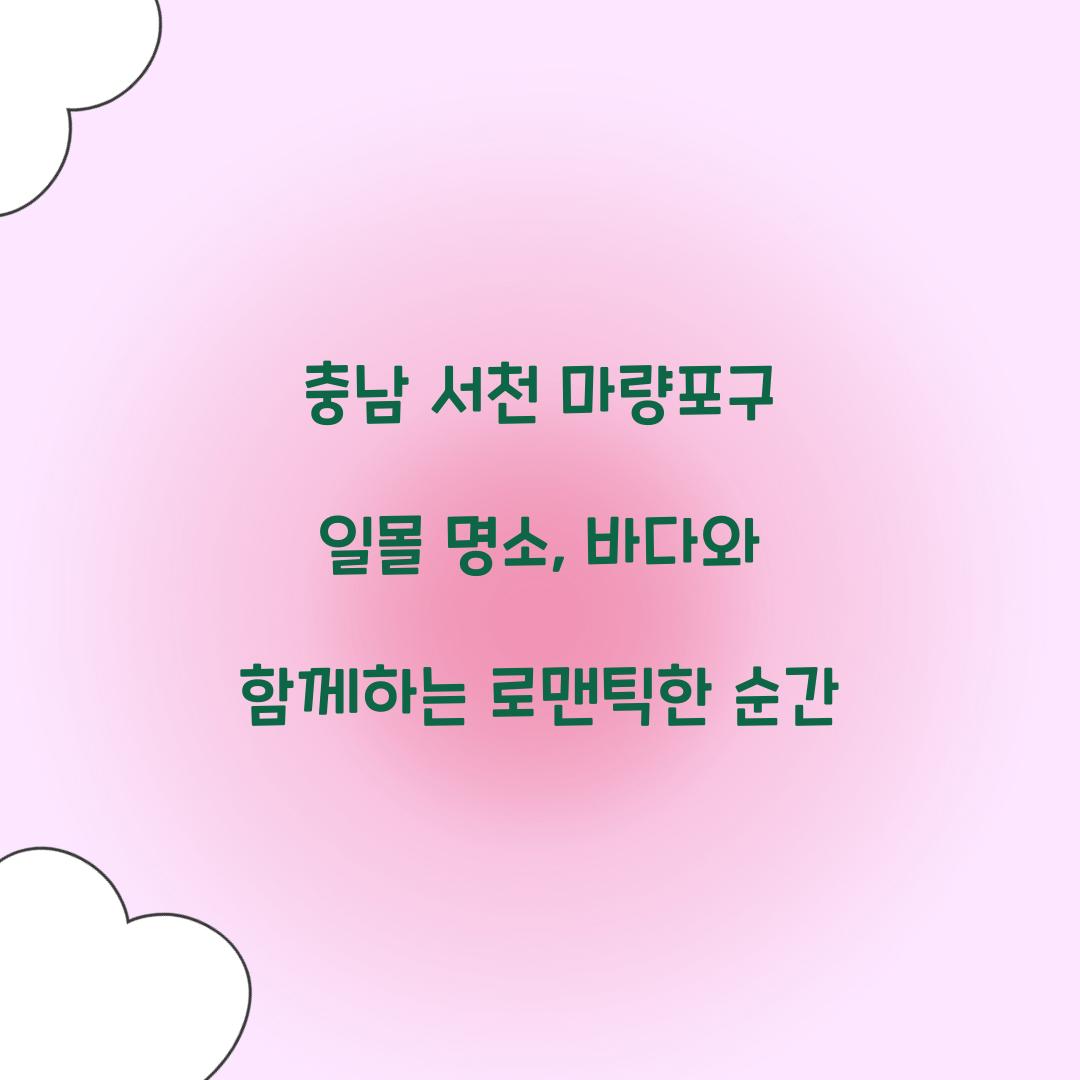 서천 마량포구 일몰 명소