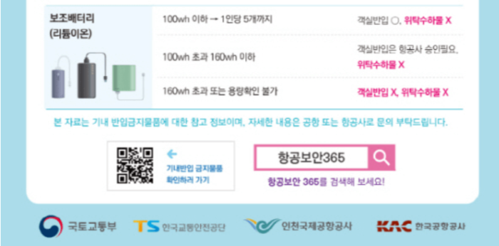 국내선 화장품 반입
