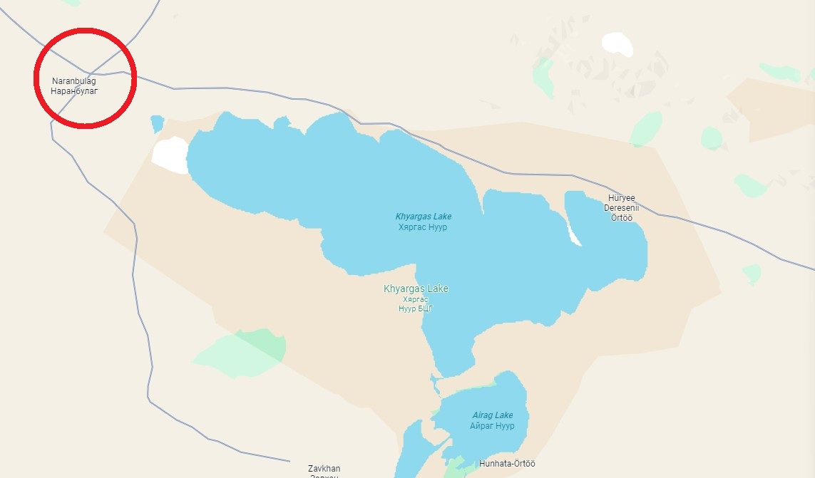 몽골 카르가스 호수에서 가장 가까운 맥주 파는 마트 위치