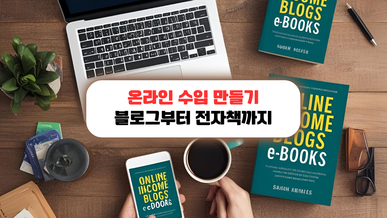 블로그 글로 전자책 만들기 커피, 컴퓨터,펜