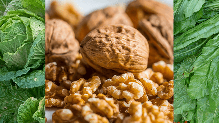 양배추 호두 시금치 사진