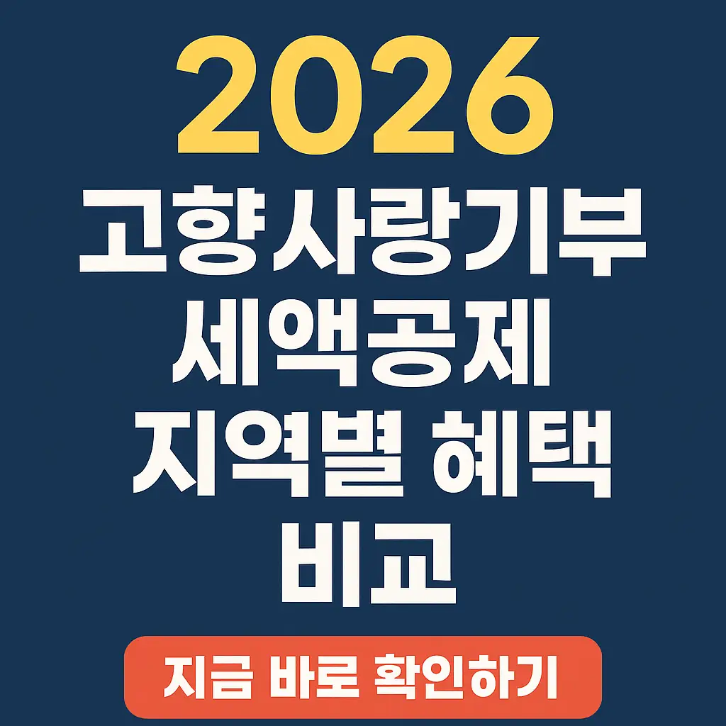 2026 고향사랑기부금 세액공제 확대
