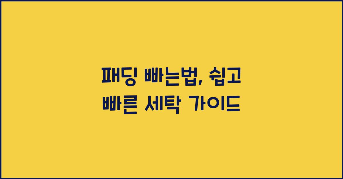 패딩 빠는법
