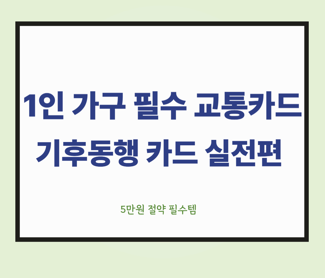 1인가구 기후동행카드