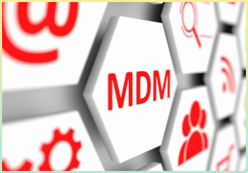 MDM 컨셉 셀 흐릿한 배경 3D 일러스트레이션