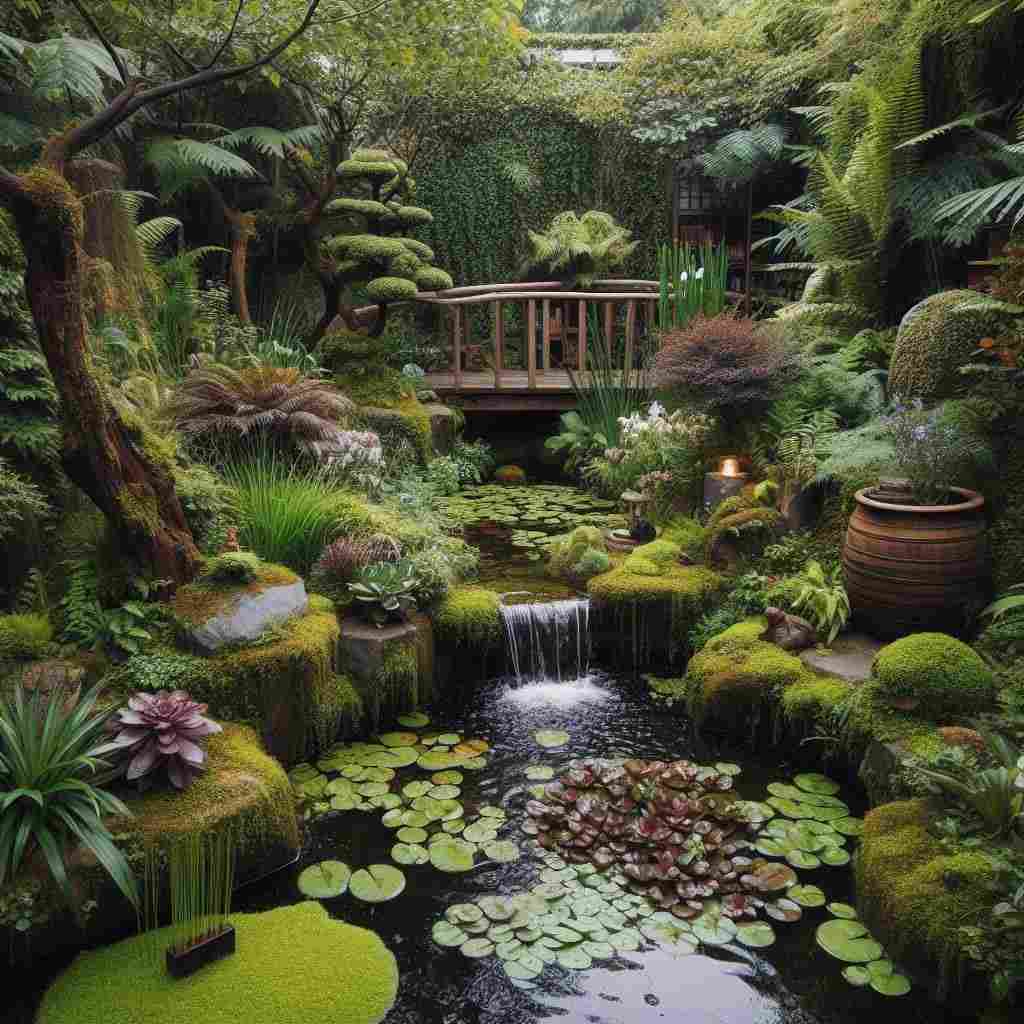 수생식물이 자라는 연못