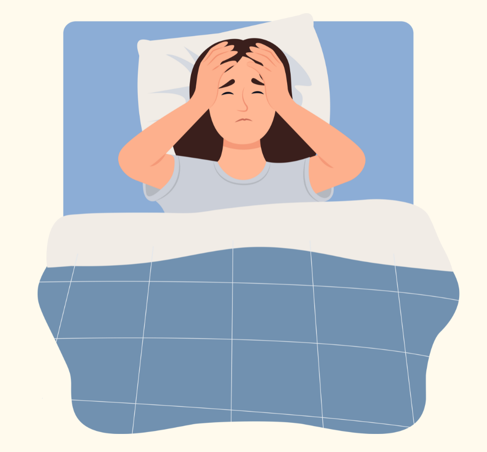 수면장애를 겪고 있는 여성