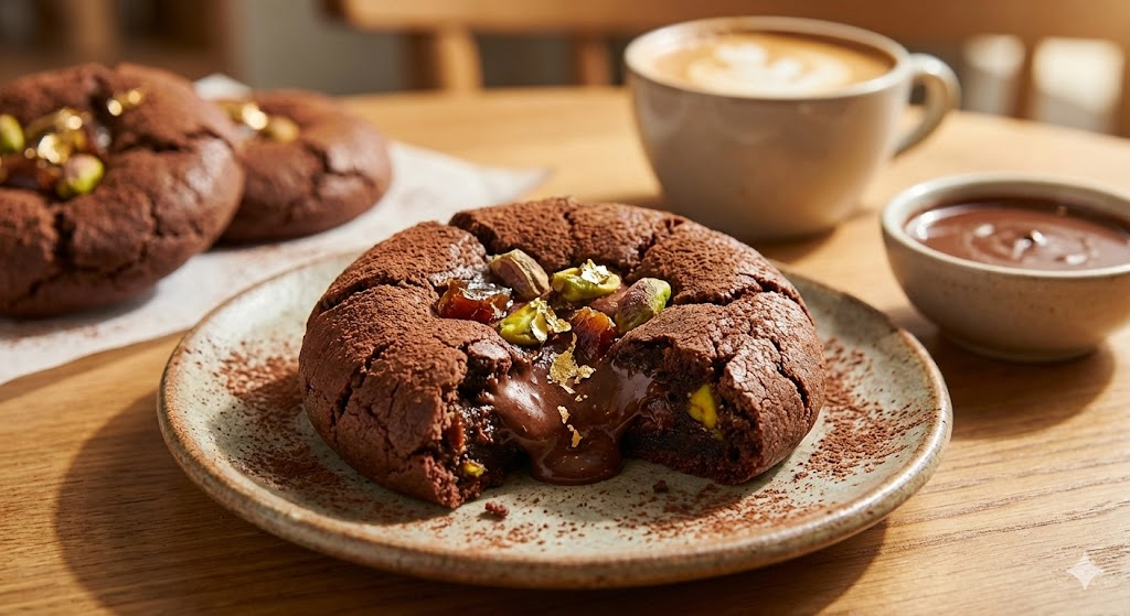 쫀득한 식감의 두바이 초콜릿 쿠키 완성 이미지