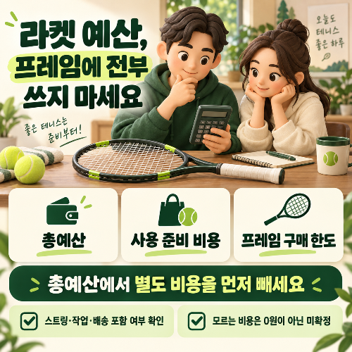 테니스 라켓 예산, 프레임 가격만 보고 결제하면 얼마가 부족할까?