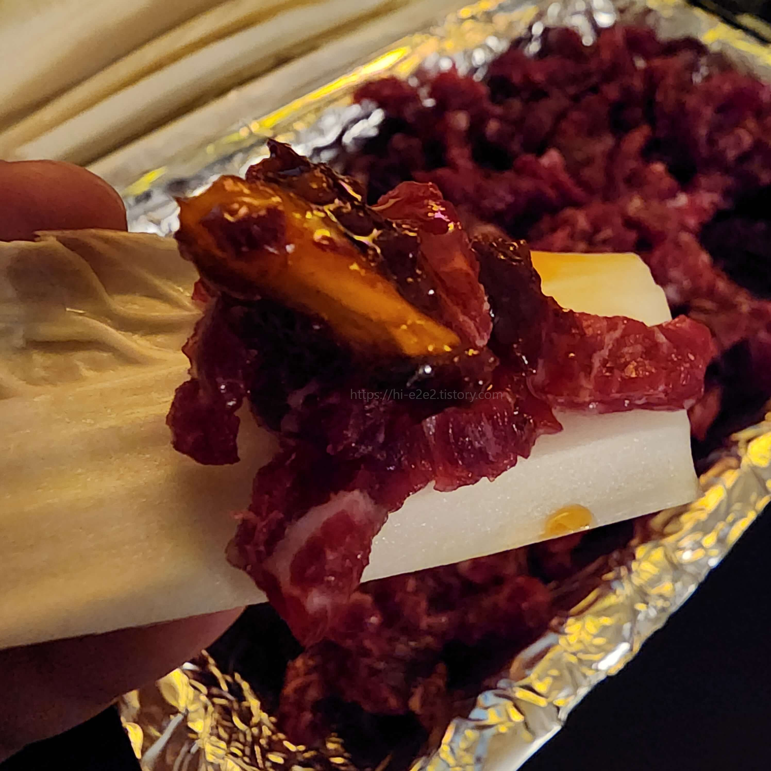 육회를 뭉티기처럼ㅎ