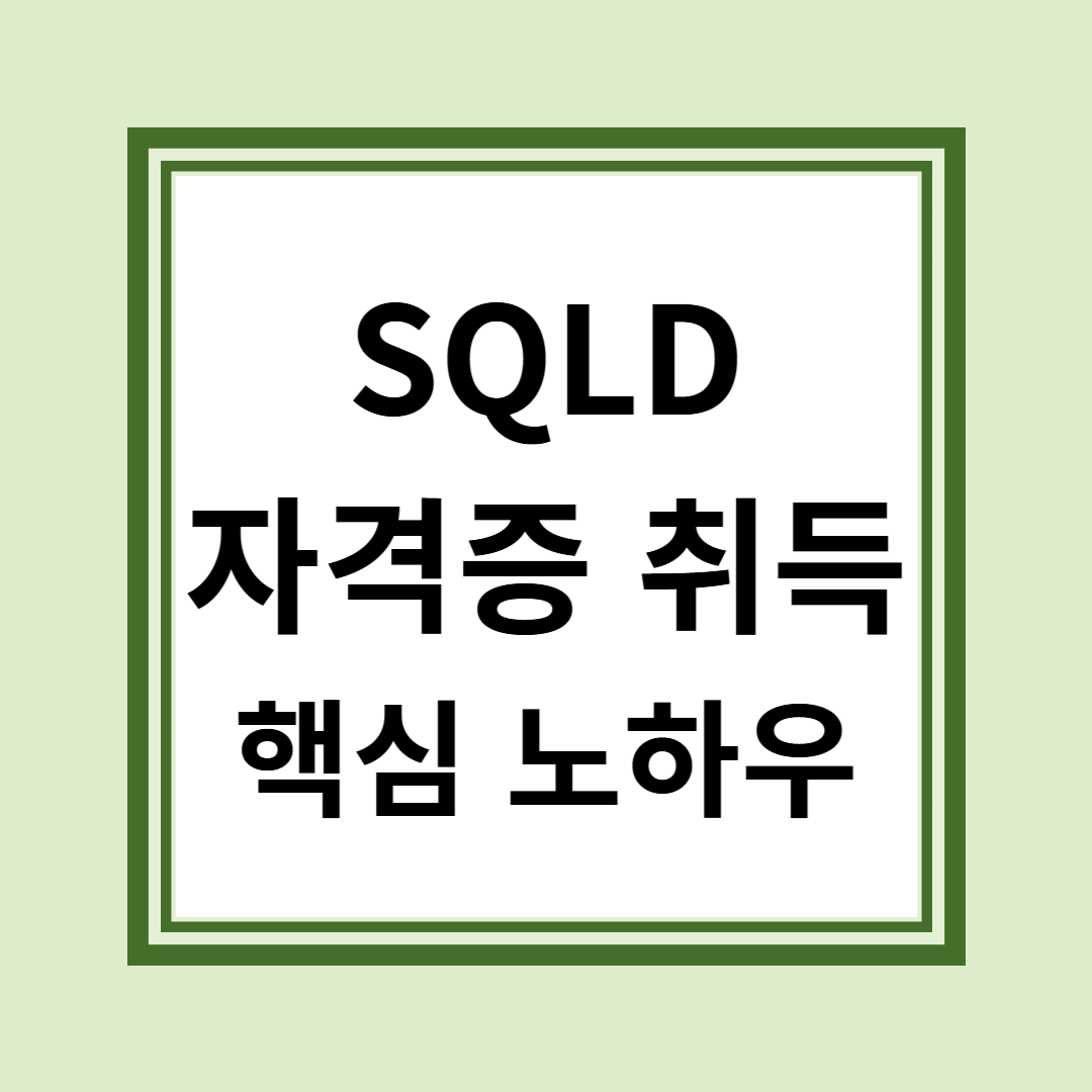 SQLD 자격증 취득 노하우