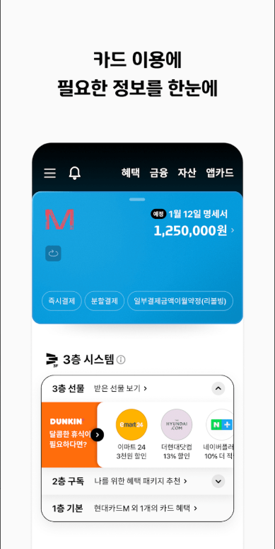 현대카드 앱, 카드 사용 내역 및 명세서 조회, 현대카드 분실신고