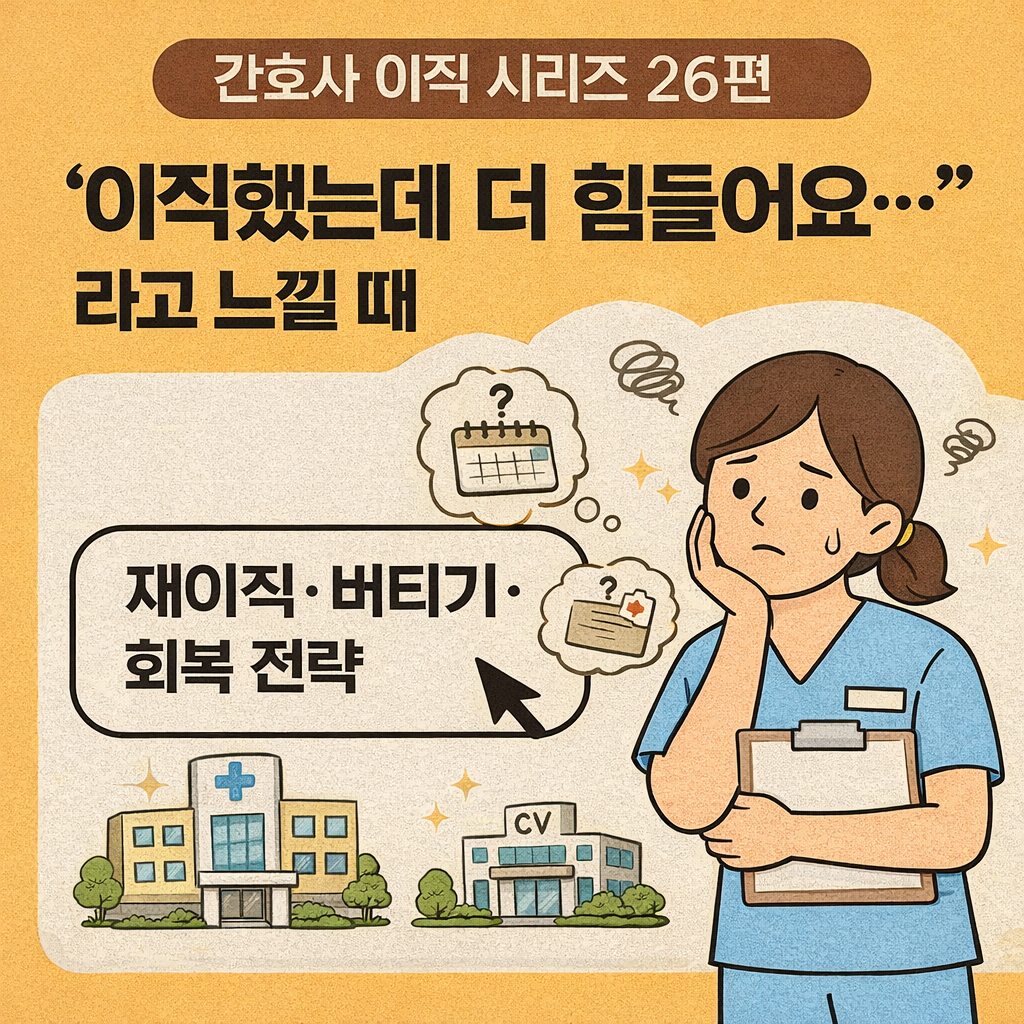 🩺 간호사 이직 시리즈 26편: "여기도 아니면 어떡하죠?" 재이직 vs 버티기 판단 기준