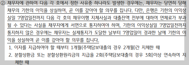 대출약관 기한이익상실